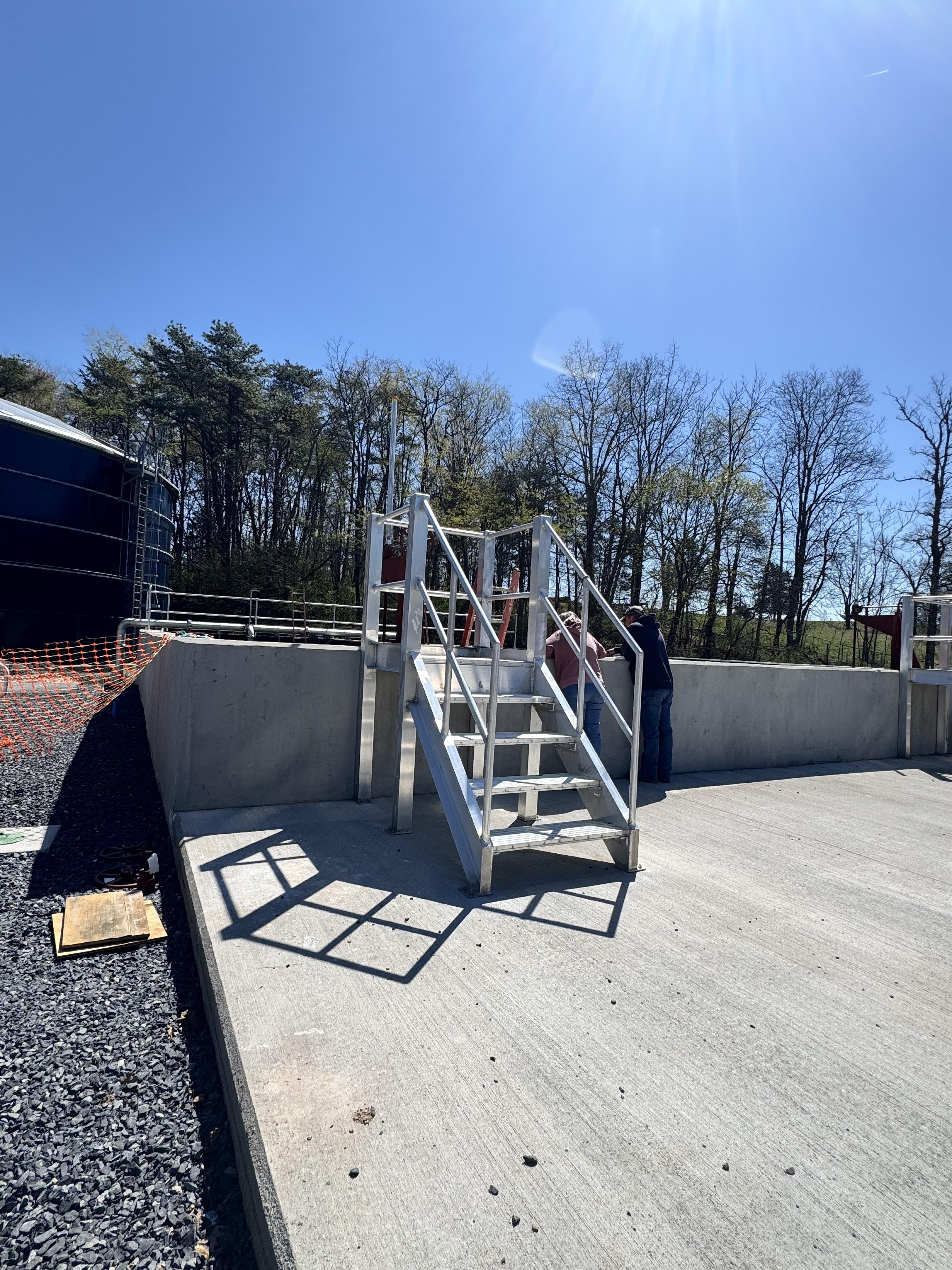 stairs for easier access over newly heightened walls